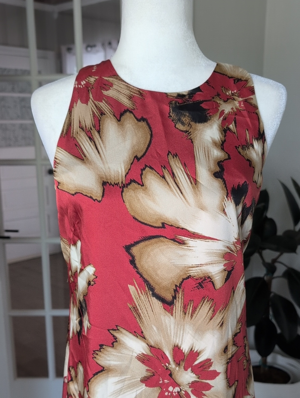 NWT Anne Klein Satin Floral Sleeveless Long Slip Dress Size 0 - Picture 4 of 13